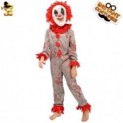 Size is S(4T-6T) For kids Classic Clown Jumpsuit costume with blood on them halloween with mask