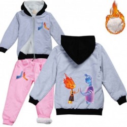 Size is 2T-3T(100cm) Elemental fleece lined Long Sleeve hoodies Sets for kids winter Sweatshirts Zipper Front