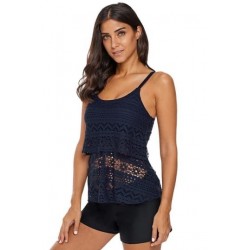 Size is S Backless Sleeveless Crochet Lace Layered See Through Swimsuit To