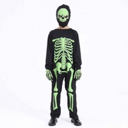 Size is 3T-4T(110cm) Scary glow-in-the-dark skeleton Jumpsuit costume halloween For kids boys