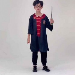 Size is XS(3T-4T) Harry Potter costume halloween For kids boys with Eyeglass and magic stick