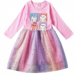 Size is 2T-3T(100cm) For Girls Skzoo dress Tulle Mesh rainbow Long Sleeve 1 Piece autumn Outfits