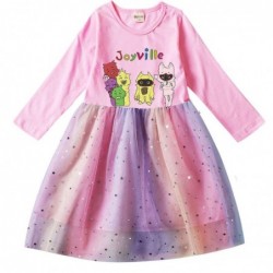 Size is 2T-3T(100cm) Joyville dress Tulle Mesh rainbow Long Sleeve 1 Piece autumn Outfits For Girls