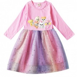 Size is 2T-3T(100cm) MINIVE dress Tulle Mesh rainbow Long Sleeve 1 Piece autumn Outfits For Girls
