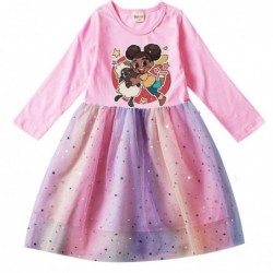 Size is 2T-3T(100cm) For girls Amanda the Adventure dress Tulle Mesh rainbow Long Sleeve 1 Piece autumn Outfits