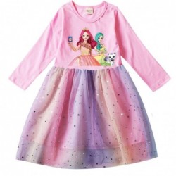 Size is 2T-3T(100cm) For girls Secret Jouju Long Sleeve dress Tulle Mesh rainbow 1 Piece autumn Outfits