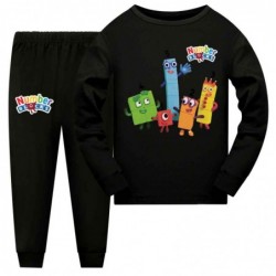 Size is 2T-3T(100cm) kids Number Blocks Long Sleeve Pajamas For boys 2 Pieces Costumes