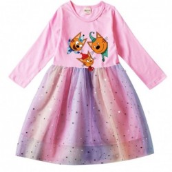 Size is 2T-3T(100cm) For girls Kid-E-Cats Long Sleeve dress Tulle Mesh rainbow 1 Piece autumn Outfits