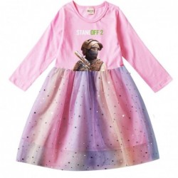 Size is 2T-3T(100cm) Standoff 2 Long Sleeve dress For girls Tulle Mesh rainbow autumn Outfits