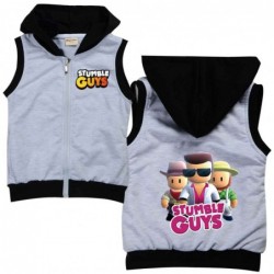 Size is 2T-3T(100cm) kids STUMBLE GUYS Cotton vest spring Outfits For girls Hooded Sleeveless Jacket