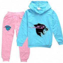 Size is 2T-3T(100cm) Mr Beast Lightning Cat Long Sleeve hoodies Sets for kids Sweatshirts and pink Trousers