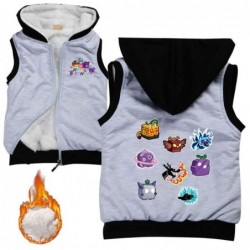 Size is 2T-3T(100cm) blox fruits Cotton Warm Vests for girls sleeveless Winter coat fleece lined with hood