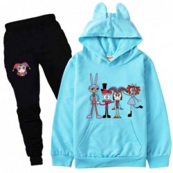 Size is 2T-3T(100cm) The Amazing Digital Circus Long Sleeve hoodies Sets for kids Sweatshirts and black Trousers