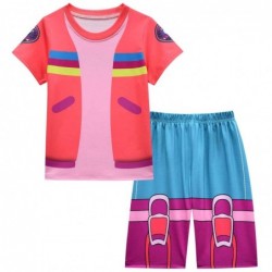 Size is 2T-3T(100cm) Kit Casey from The Creature Cases Short Sleeve Pajamas sets For kids girls pink