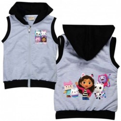Size is 2T-3T(100cm) Gabby's Dollhouse Cotton vest spring Outfits For girls Hooded Sleeveless Jacket