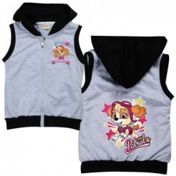 Size is 2T-3T(100cm) PAW Skye Cotton vest spring Outfits Hooded Sleeveless Jacket for girls