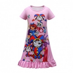 Size is 3T-4T(110cm) The Amazing Digital Circus Short Sleeve Pajamas nightgown For kids girls