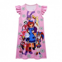 Size is 3T-4T(110cm) girls summer nightgown The Amazing Digital Circus Flutter Sleeve Pajamas