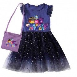 Size is 2T-3T(100cm) blox fruits Short Sleeve dress Tulle Mesh summer Outfits For girls birthday gift