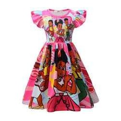 Size is 4T-5T(110cm) Gracies Corne summer dress 1 Piece For girls Flutter Sleeve Round Collar