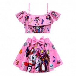 Size is 4T-5T(110cm) For girls The Amazing Digital Circus 2 Piece Ruffle of Shoulder Summer Swimsuit