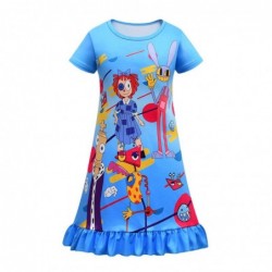 Size is 2T-3T(100cm) For Girls The Amazing Digital Circus Short Sleeves summer nightdress 1 Pieces