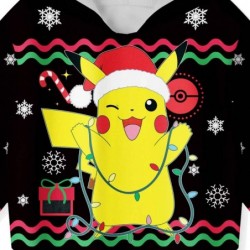 Size is 2T-3T(100cm) Pikachu yellow Long Sleeve hoodie for kids Sweatshirts Christmas-Costumes