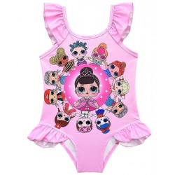 Size is (3T-4T)/XS Sleeveless Cute Lol Doll One Piece Swimsuit For Girl