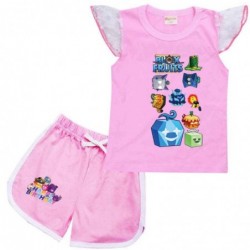 Size is 2T-3T(100cm) blox fruits Sleeve Shirt And Short Sets Summer Outfits For kids girls