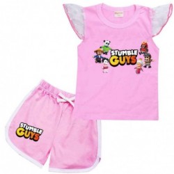 Size is 2T-3T(100cm) STUMBLE GUYS Flutter Sleeve Shirt And Short Sets for girls Summer Outfits