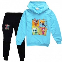 Size is 2T-3T(100cm) SuperKitties Long Sleeve hoodies Sets for kids Sweatshirts and pink Trousers