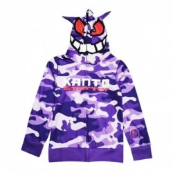 Size is 2T-3T(100cm) purple Gengar Pokemon Costumes Long Sleeve Hoodies sets for kids boys Sweatshirts