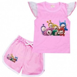 Size is 2T-3T(100cm) oddbods Flutter Sleeve Shirt And Short Sets For girls Summer Outfits