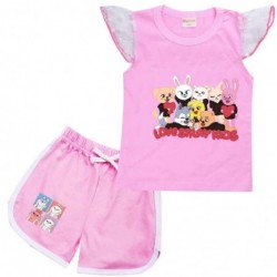 Size is 2T-3T(100cm) For girls Skzoo Flutter Sleeve Shirt And Short Sets Summer Outfits