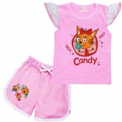 Size is 2T-3T(100cm) pink Kid-E-Cats Flutter Sleeve Shirt And Short Sets Summer Outfits For girls