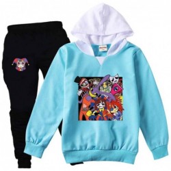 Size is 2T-3T(100cm) The Amazing Digital Circus Long Sleeve hoodies Sets for kids Sweatshirts and pink Trousers