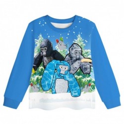Size is 2T-3T(100cm) Gorilla Tag blue Long Sleeve Pajamas For kids 2 Pieces Costumes