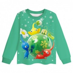 Size is 2T-3T(100cm) green Pikmin Long Sleeve Pajamas For kids girls 2 Pieces Costumes