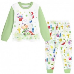 Size is 2T-3T(100cm) Pikmin green Long Sleeve Pajamas For kids girls 2 Pieces Costumes