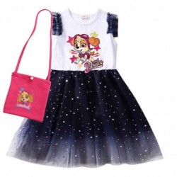 Size is 2T-3T(100cm) For girls PAW Skye Short Sleeve dress Tulle Mesh summer Outfits birthday gift
