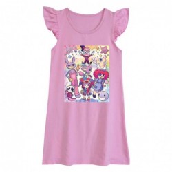 Size is 4T-5T(110cm) The Amazing Digital Circus summer dress 1 Piece For girls Flutter Sleeve nightdress