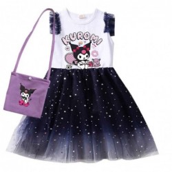 Size is 2T-3T(100cm) For girls birthday gift kuromi Short Sleeve dress Tulle Mesh summer Outfits