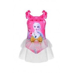 Size is 2T-3T One Piece Swimsuit Toddler Girls Frozen 2 Elsa Print Tutu Pink