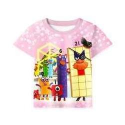 Size is 2T-3T(100cm) For kids Numberblocks Summer T-Shirt Short Sleeves Summer Outfits pink