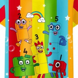 Size is 2T-3T(100cm) For kids Numberblocks Summer T-Shirt Short Sleeves Summer Outfits Rainbow
