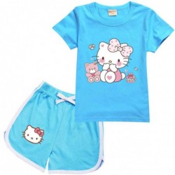 Size is 2T-3T(100cm) For kids girls Hello KT Shirt And Short Sets Summer Outfits Comfortable