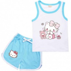 Size is 2T-3T(100cm) For kids boys Hello KT Sleeveless Shirt And Short Sets Summer Outfits Comfortable