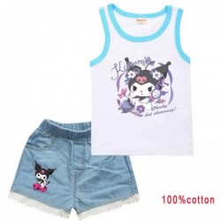 Size is 2T-3T(100cm) For kids girls kuromi Sleeveless Shirt And Short Sets Summer Outfits