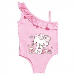 Size is 2T-3T(100cm) Hello Kitty For girls 1 Piece Summer Swimsuit Sling Swimsuit High Waisted with cap