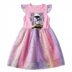 Size is 2T-3T(100cm) for girls SHAILUSHAI summer Dresses Tulle Mesh Flutter Sleeve 1 pieces birthday gift